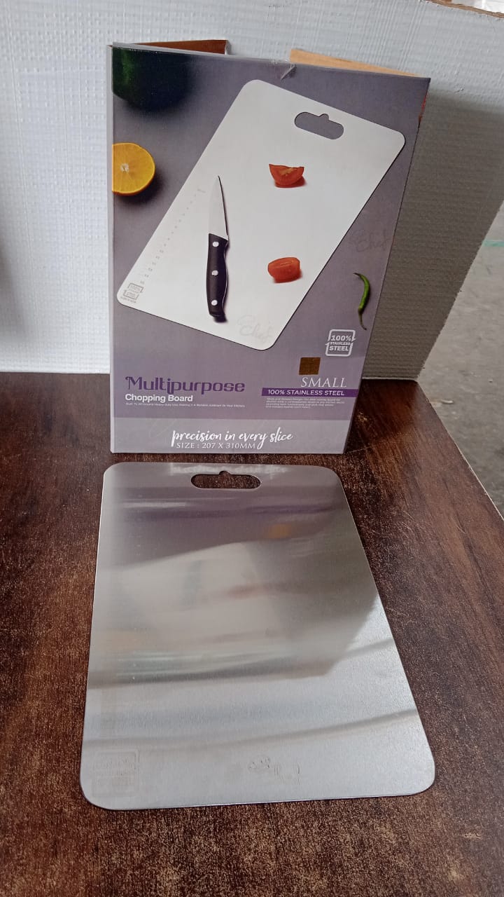 Stainless Steel Vegetable & Fruit Cutting Chopping Board (31×20 Cm / 1 Pc) Stainless Steel Vegetable & Fruit Cutting Chopping Board (31×20 Cm / 1 Pc)